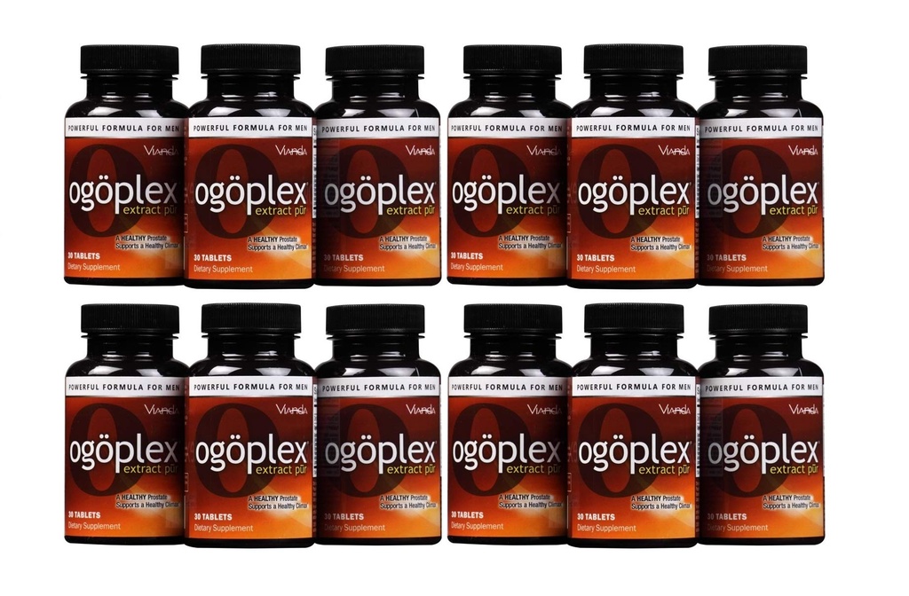 ogoplex® | Salute della prostata maschile e supporto urinario Supplemento con Graminex® Swedish Flower Pollen, Saw Palmetto, Phytosterols & Lycopene - 1 mese di fornitura (12 pacchetto)