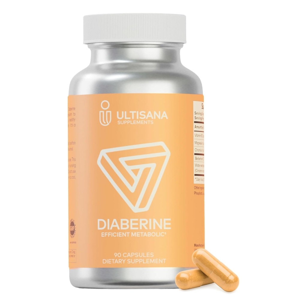 Diaberina Berberina HCL Supplemento | Supporta la salute del cuore, l'energia Boost, il metabolismo e le funzioni immunitarie | Berberina 500mg con vitamina B12, magnesio e cromo | Non-GMO & Vegan, 90 Conte