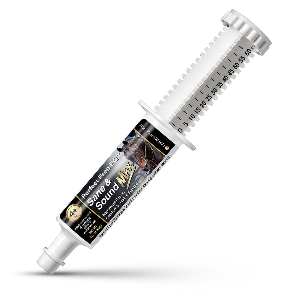 Perfetto prep EQ Sane e suono MAX cavallo calmante Paste, Long-Acting, Max resistenza calmante per la sonorità e l'ansia, Mostra sicuro, 60cc
