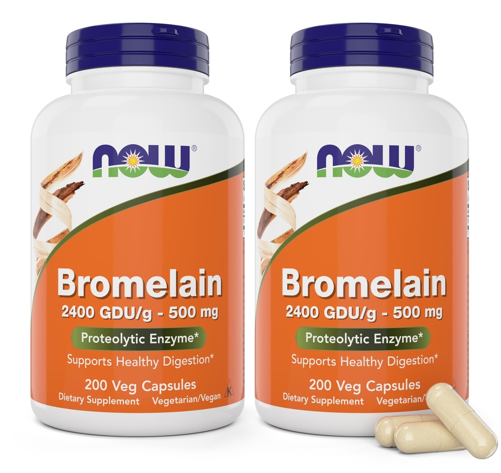 Ora Bromelain 500 mg, 200 capsule di Veg (Pack of 2) Supplemento - Non OGM, Vegan 500mg Caps