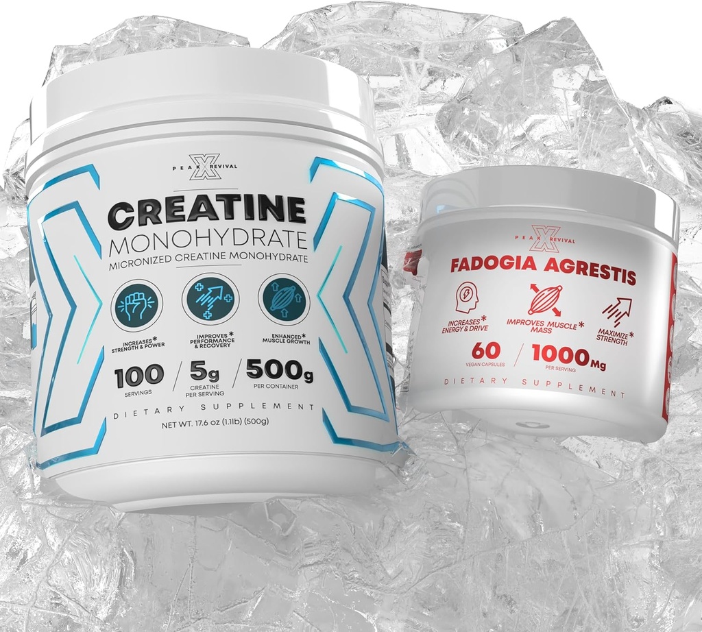 Prestazioni Micronized Creatina Monoidrato Polvere Supplemento + Fadogia Agrestis Gluten Free, Non OGM, Vegan