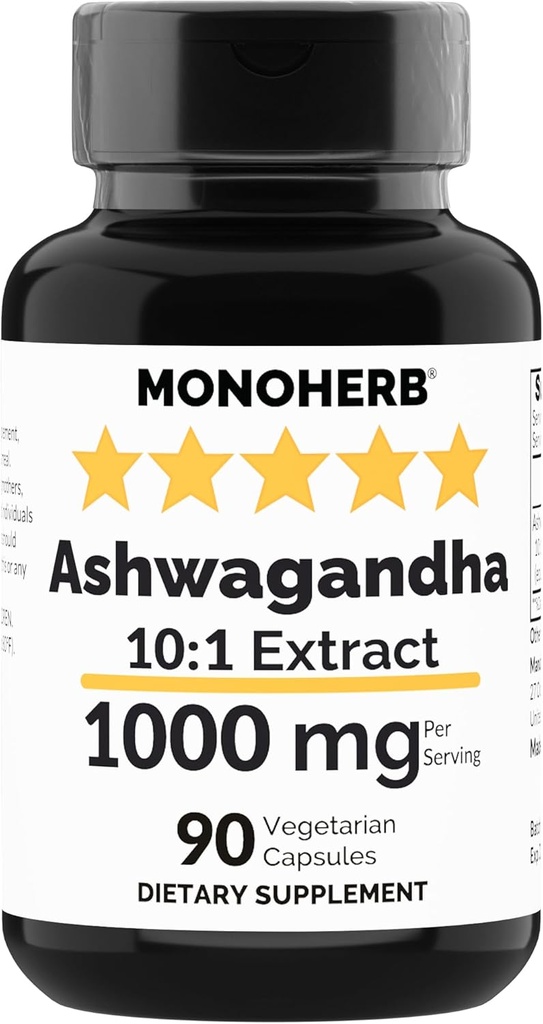 MONOHERB Ashwagandha Estratto 1000 mg - 90 capsule vegetariane