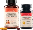 NatureWise Curcumin Turmeric 2250mg & Vitamina B12 1000mcg Softgels Supporto congiunto Livelli energetici 60 Count