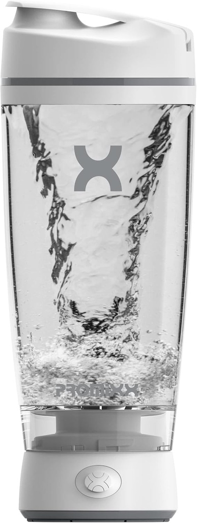 Promixx Original Shaker Bottiglia - alimentato a batteria per Smooth Protein Shakes - BPA Free, 20oz Cup (White)