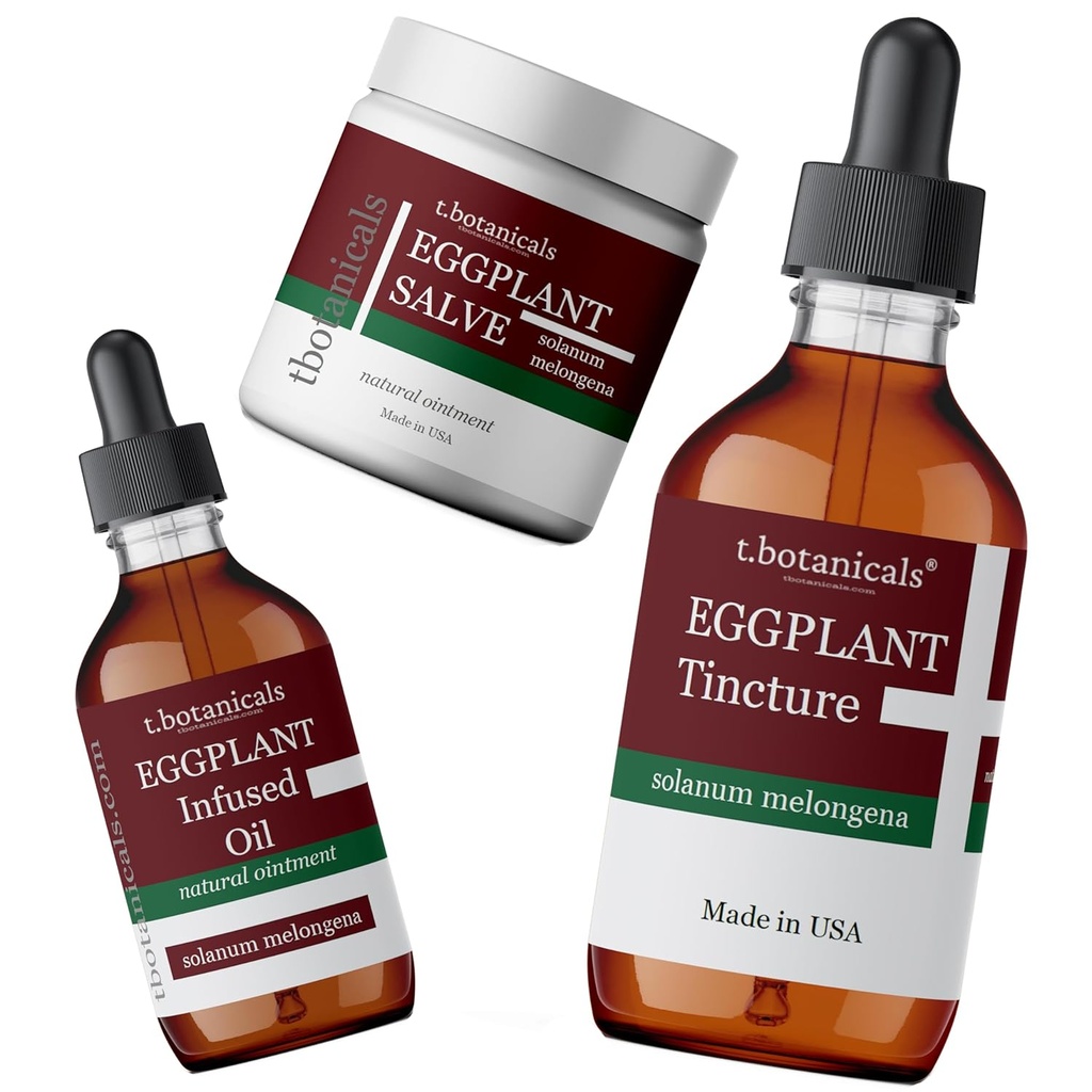 3-Piece Eggplant Skin Condizionamento Set Eggplant Salve Tincture Olio Skin Cell Health Support Relief Rigenerare Disturbi della pelle squallida spessa