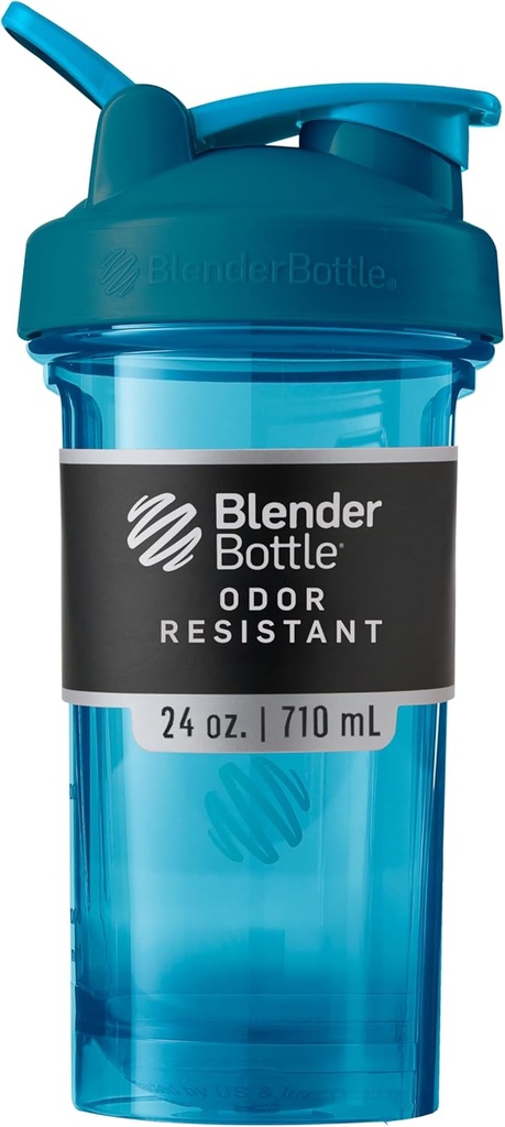 BlenderBottle Shaker Bottiglia Serie Pro Perfetto per frullati e pre allenamento, 24-Ounce, Ocean Blue