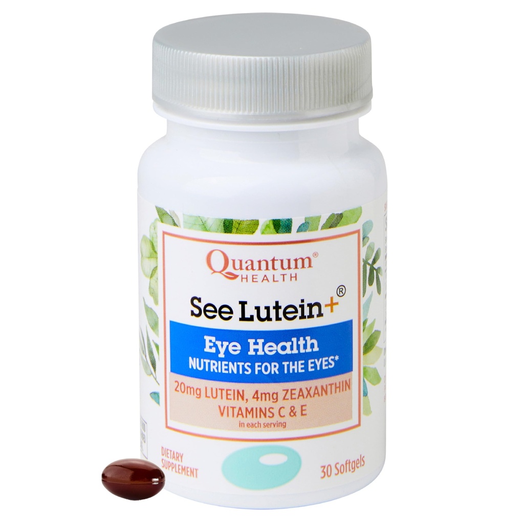 Salute quantistica Vedere Lutein+ Eye Care Supplemento aiuta il supporto globale Eye Health As you Age - Lutein 20mg Zeaxanthin Plus Vitamine C & E Nutrizione giornaliera per le donne & uomini - 30 Softgels