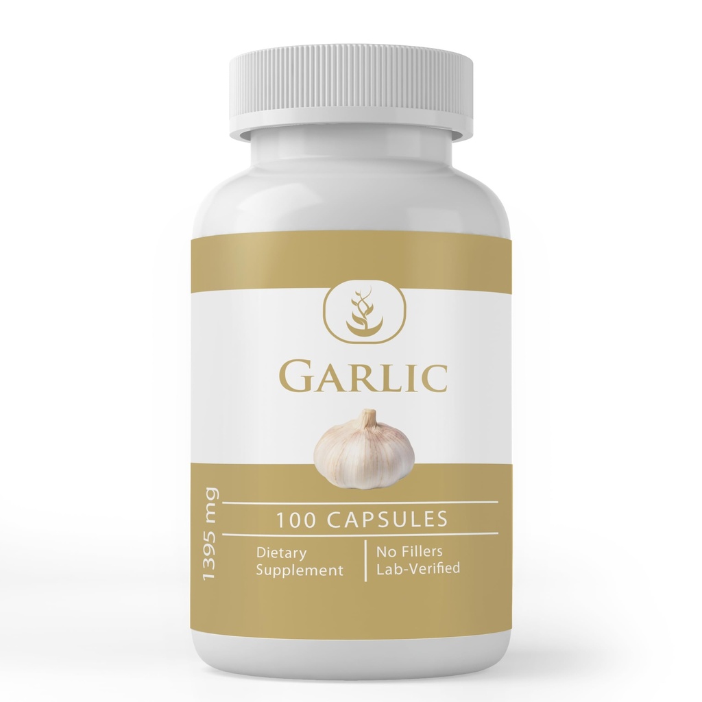Ingredienti originali puri Aglio Capsule, (100 Capsule) Sempre Pure, Senza Additivi o Filler, Verified Lab
