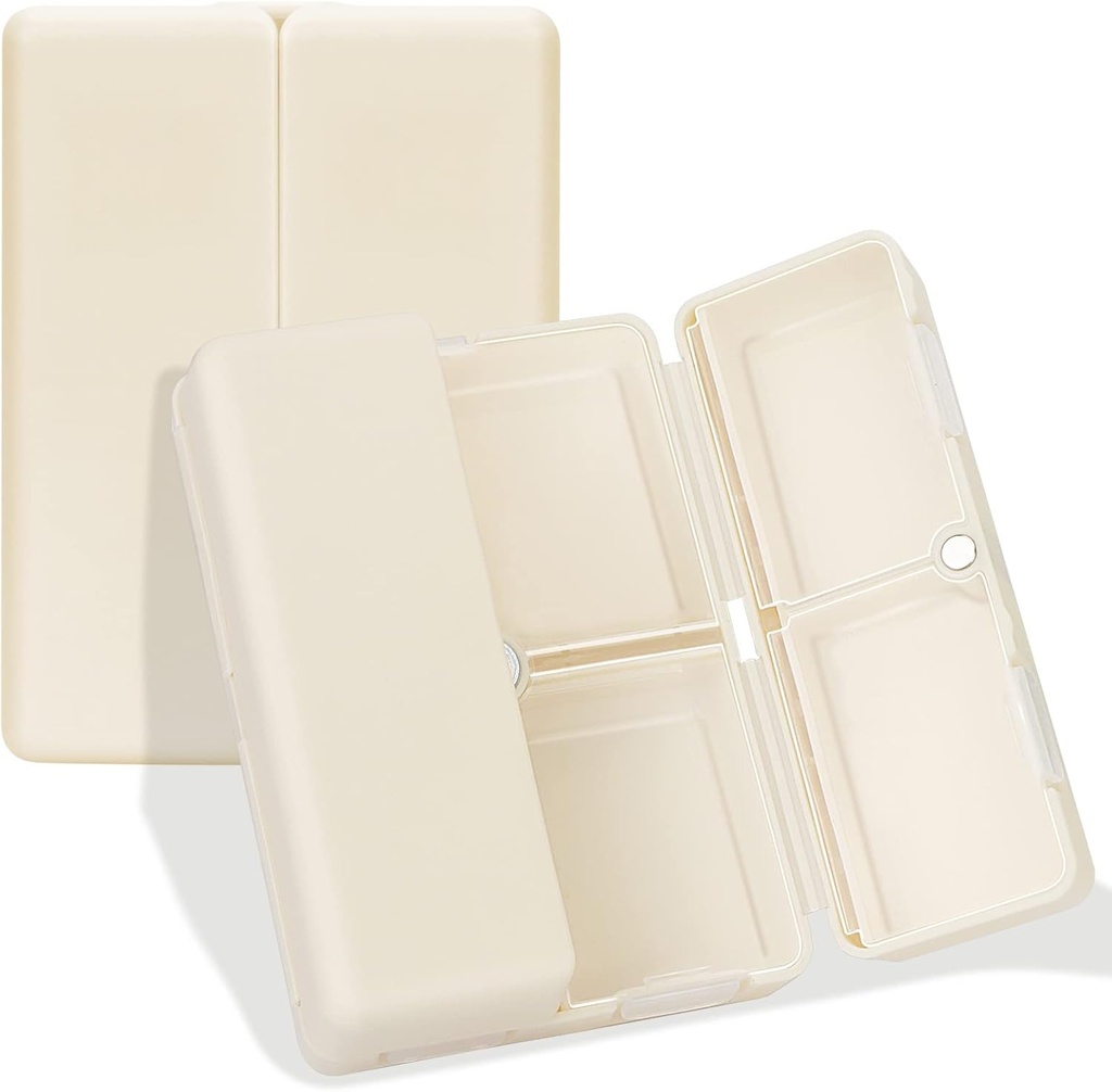 FYY Daily Pill Organizer, 7 scomparti Portable Pill Case Travel Pill Organizer,[Folding Design] Pill Box per Purse Pocket per mantenere le vitamine,Cod Liver Oil,Supplements e Medication-White
