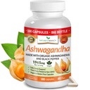 UDAF ha verificato Ashwagandha organico con pepe nero - 180 capsule - 1965mg di forza extra per lo stress, sonno, umore, tiroide, messa a fuoco, capelli, Vegan Pure Root Extract Powder - Men and Women Supplements