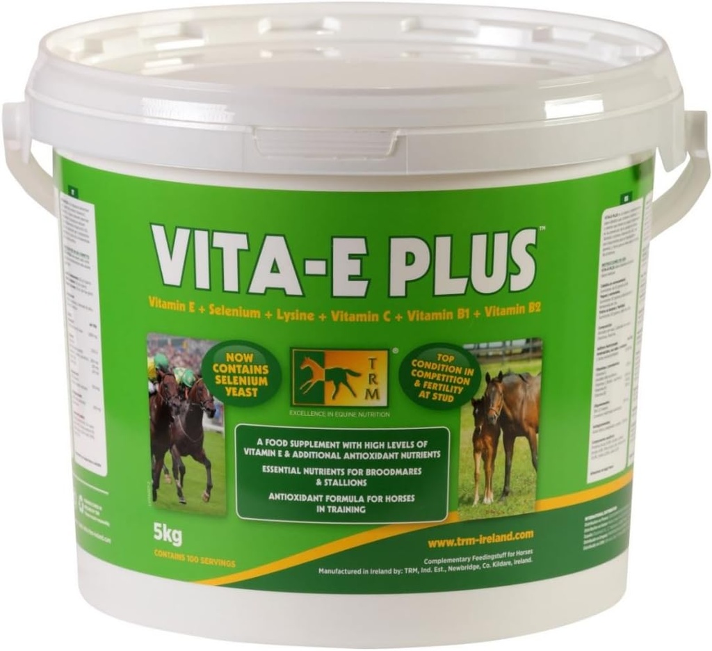 TRM Vita-E Plus Equine Horse Feed Supplemento | Vitamina E e Antiossidanti - 11 lb (5kg) - 11 lb