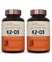 Vitamina K2 MK7 con D3 Supplemento | Bone & Heart Health Support - Vitamina brevettata K & Vitamina D3 5000 IU (2-Pack)
