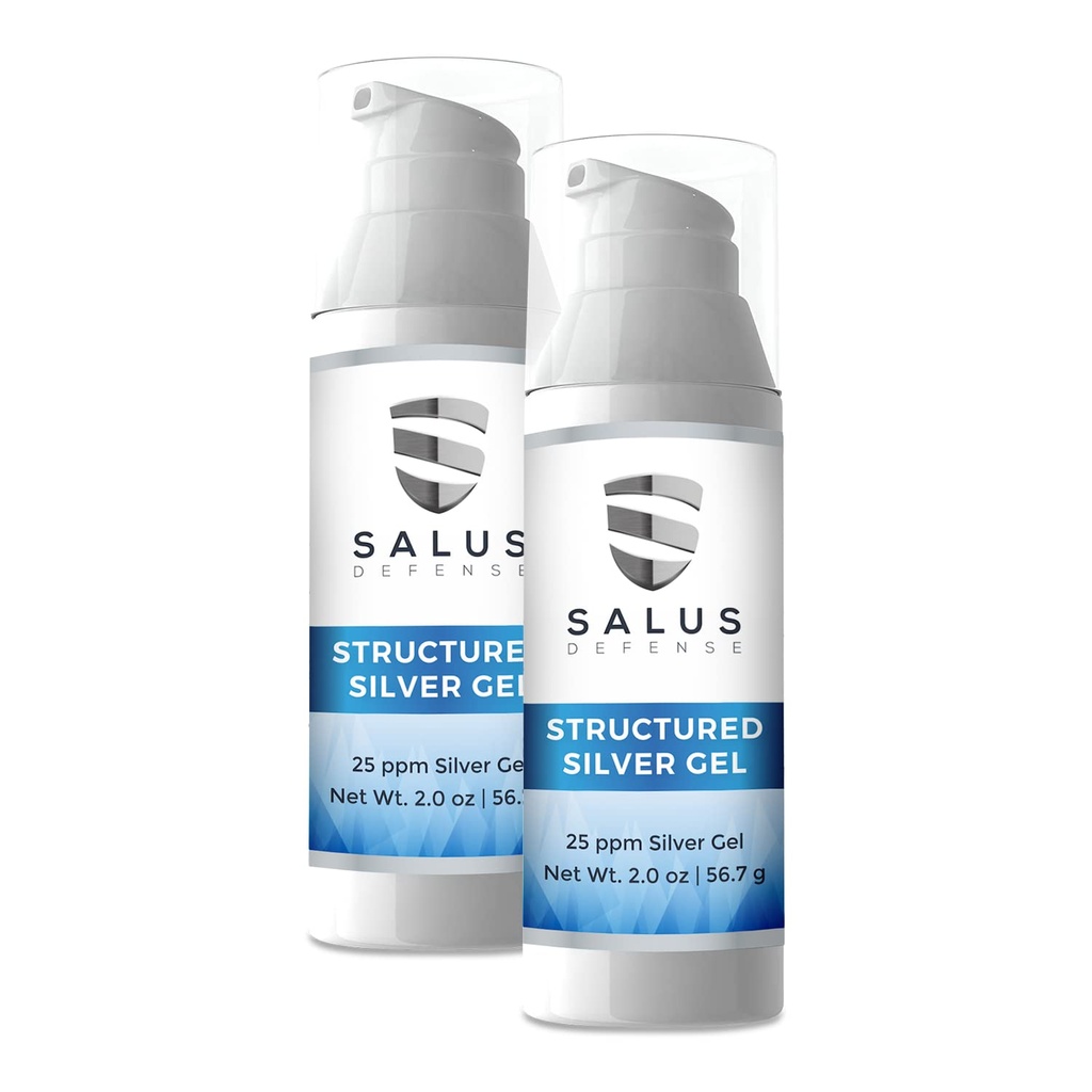 Gel d'argento strutturato — Utile per Bandages - Sanitizzatore naturale della mano - Meglio di argento colloidale - 2 oncia 25ppm sicuro per tutti. (2 Pack)