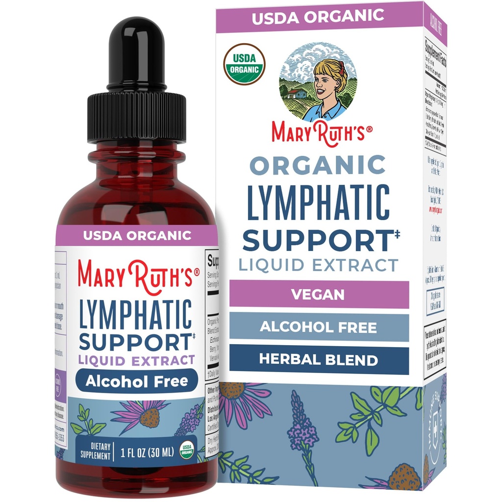 MaryRuth Organics Supporto Lymphatic Drops | USDA Organic Lymphatic Cleanse Immune Support Supplement| Supporto Lymphatic con Echinacea & Elderberry | Blue Vervain | Vegan | Non-GMO | 30 Serve