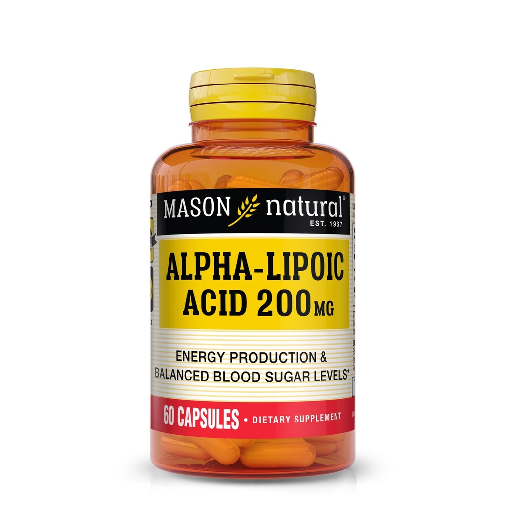 MASON Acido lipoico alfa naturale 200 mg, Supporta la produzione di energia, Integratore alimentare, 60 capsule