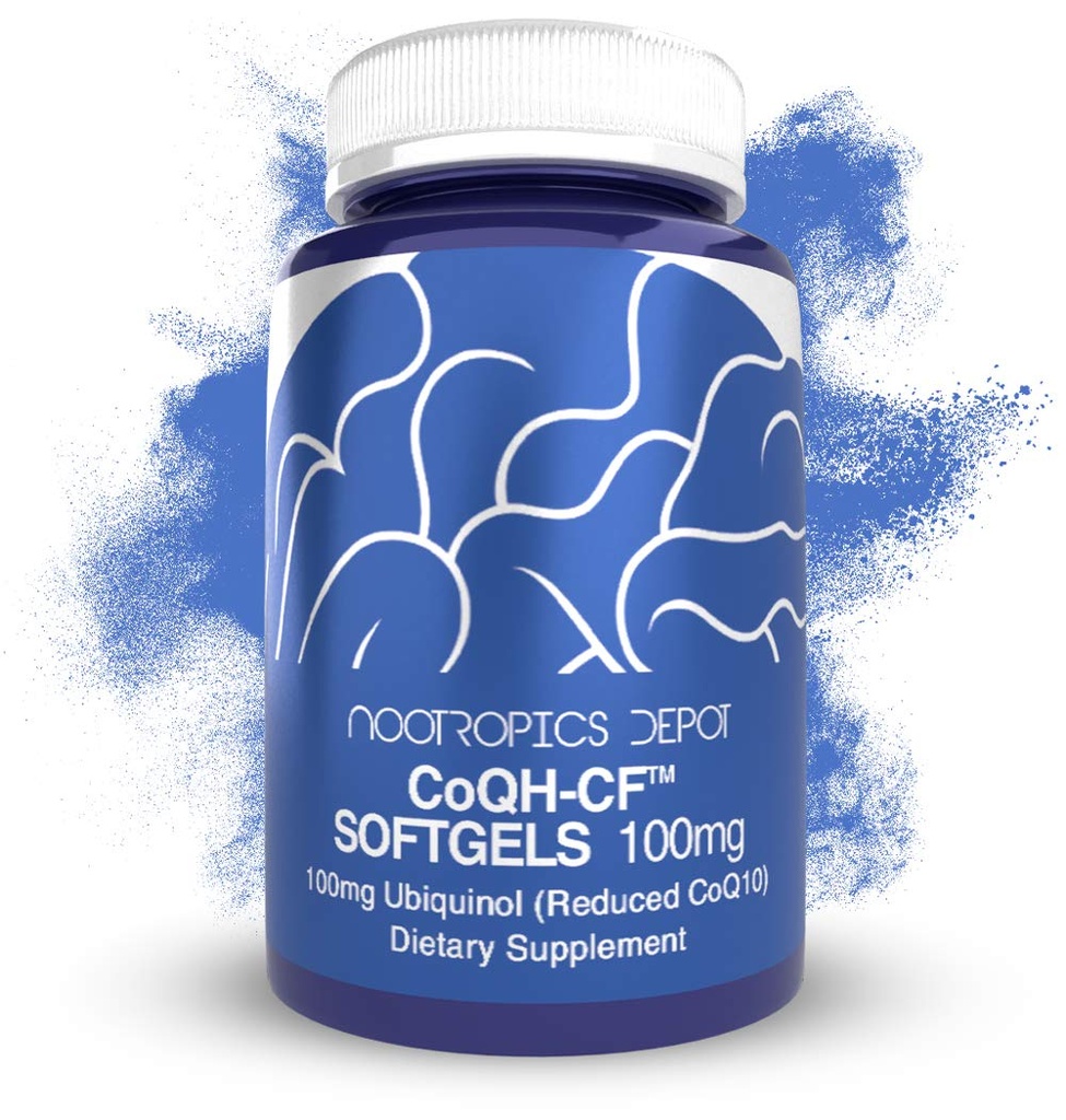 Nootropics Depot Ubiquinol CoQH-CF Softgels | 100mg Ubiquinol Supplement | 30 Count | CoQ10 Ridotto