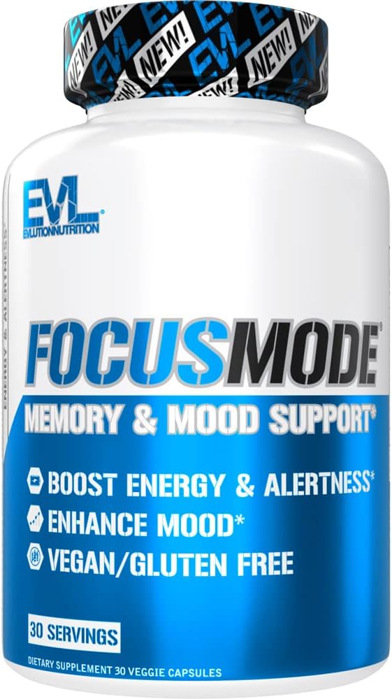 Evlution Mental Energy and Focus Supplement per adulti - Nootropics Brain Support Supplemento con Caffeine L Theanine Alpha GPC e Huperzine A Nutrition Focus Pills for Sustained Peak Performance