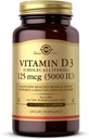 Solgar Vitamin D3 (Cholecalciferol) 125 mcg (5000 IU), 240 capsule vegetali - aiuta a mantenere le ossa sane e denti - Supporto sistema immunitario - Non-GMO, senza glutine - 240 Serve totali