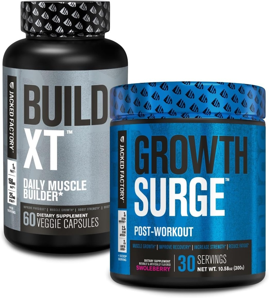 Jacked Factory Build-XT Daily Muscle Builder Supplemento, Crescita Surge Post Workout Recovery & Muscle Growth