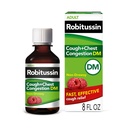 Robitussin Cough e Chest Congestion DM, Cough Suppressant e Expectorant, Raspberry Flavor - 8 bottiglia di Fl Oz