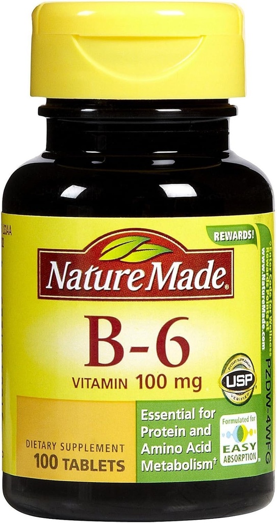 Vitamina B6 100 mg Tabs, 100 ct