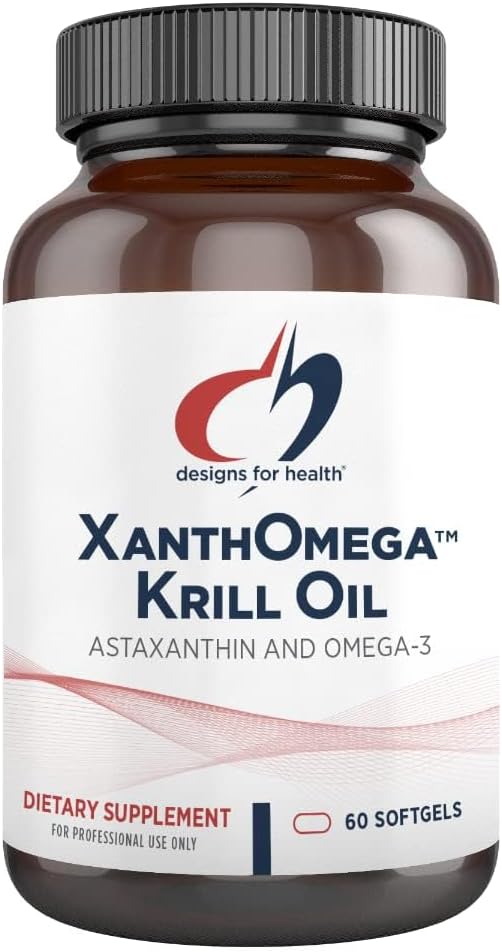 Progetti per la salute XanthOmega - Krill olio con 12mg Astaxantina - Antiossidante, Phospholipids + EPA/DHA Omega 3 - Cardiovascolare, Skin + Eye Health Supplement (120 Softgels)