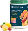 Organikа Electrolytes with Enhanced Collagen Powder for Women & Men - 13 oz - Zesty Lemon Berry-Flavored Electrolyte & Collagen Drink Mix - Deep Hydration, Mobility, Skin, Hair, & Nails