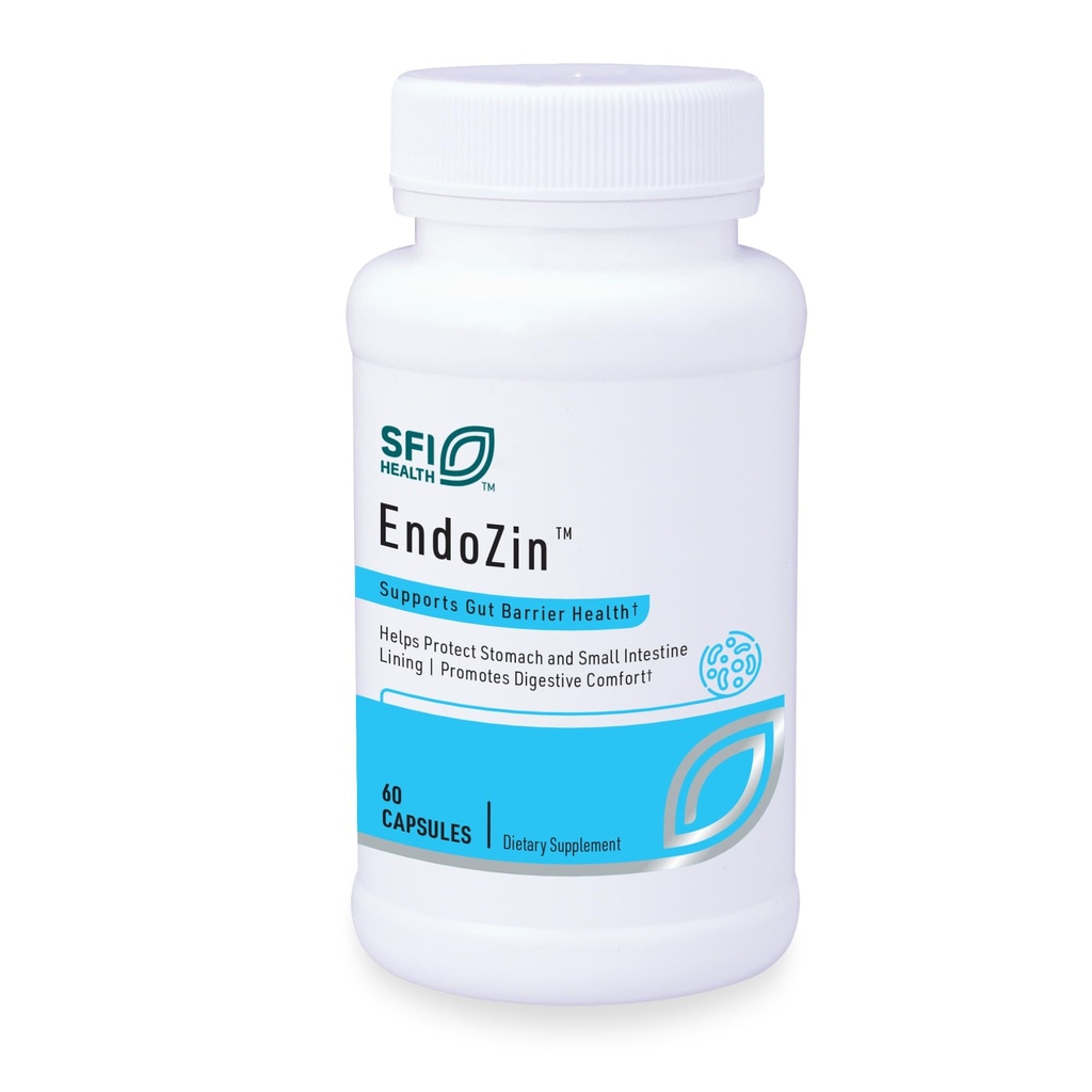 SFI Health Klaire Labs Endozin - Zinc Carnosine Complex con L-Glutamina per supportare la funzione barriera intestinale, soluzioni anallergiche (60 capsule)