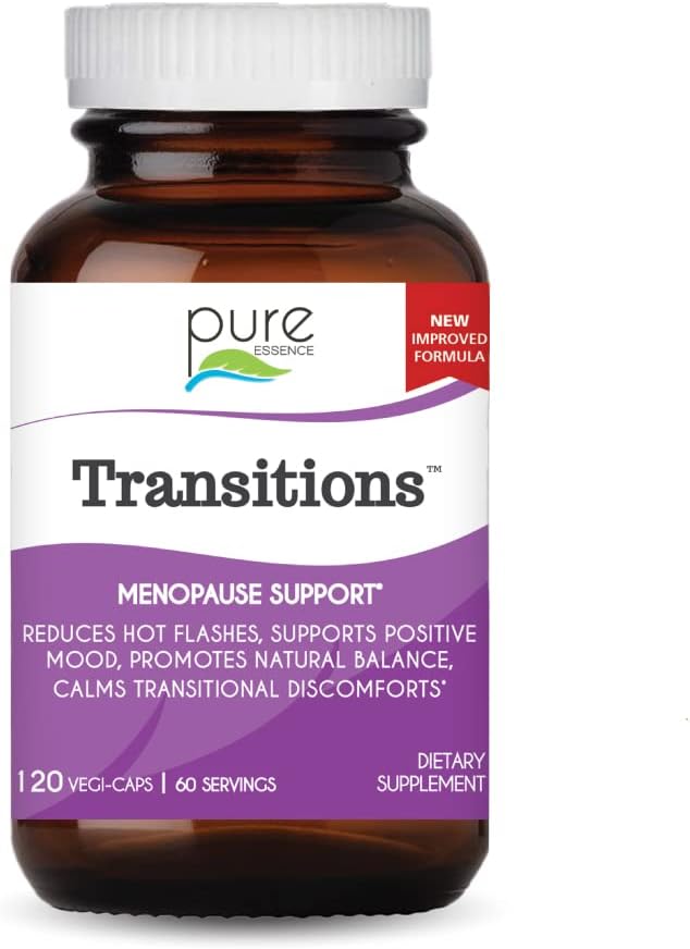 Pure Essence Labs transizioni Vitamine per le donne, integratore naturale di sollievo di menopausa per promuovere l'equilibrio dell'ormone, ridurre i flash caldi, mood Swings & Night Sweats, 120 capsule