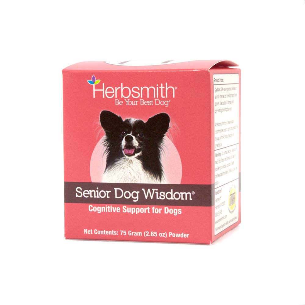 Herbsmith Senior Dog Saggezza – Supplemento Demenza Cane – DHA per la salute del cervello del cane senior - Supplemento senior per cani- 75g
