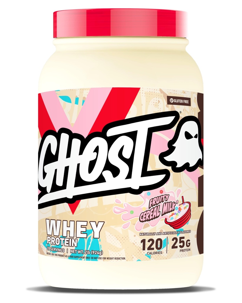 GHOST Polvere di proteine del siero, latte cereo fruttato - 2LB, 25G di proteine - Frullazione di proteine del siero - - Scuote di fitness e nutrizione dell'allenamento della polvere, Smooti, Cuocere e cucinare - Soia e senza glutine