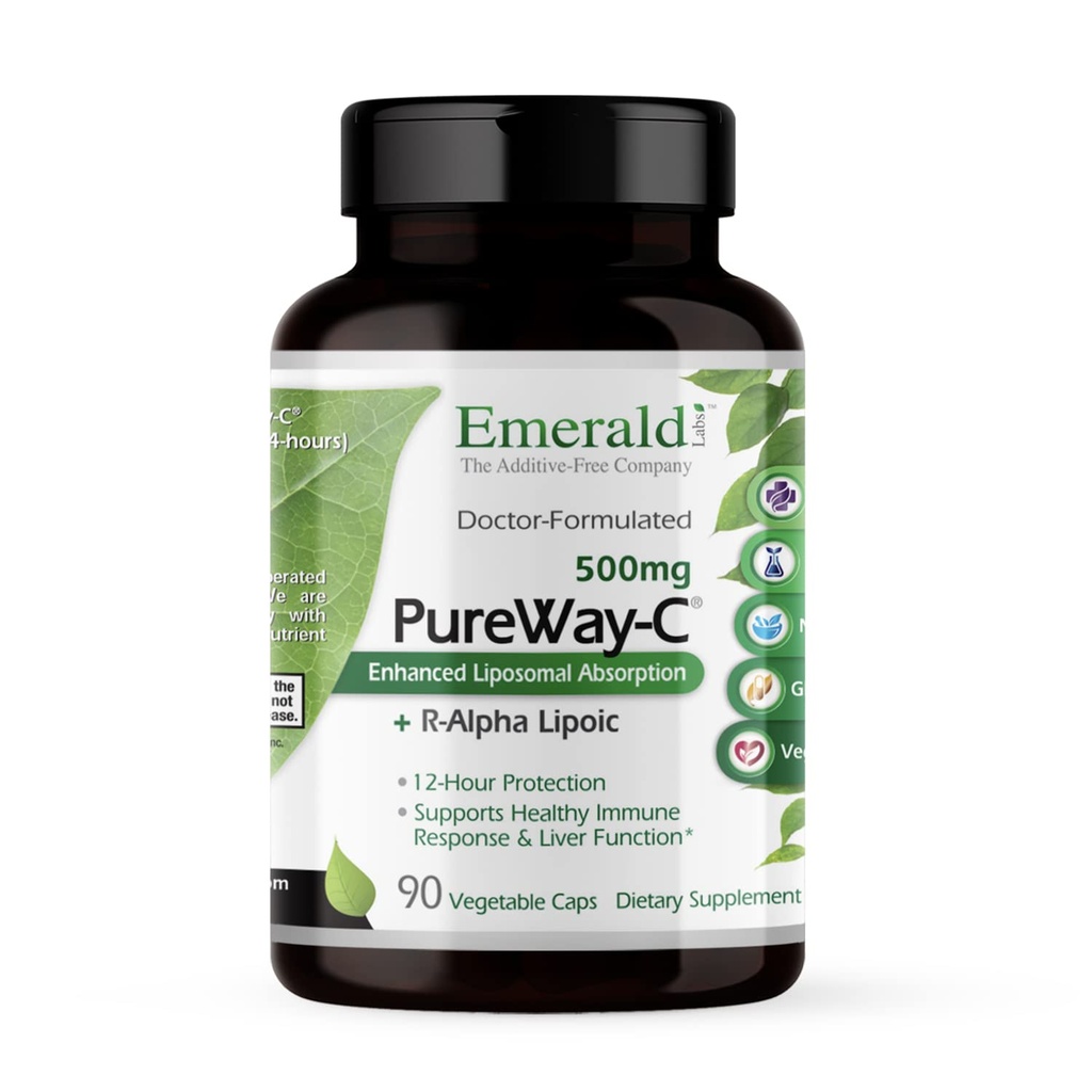 EMERALD LABS PureWay-C - Integratore di supporto per fegato e immunitario con acido lipoico R-Alpha* - Vitamina C - 90 capsule vegetali (alimentazione da 45 giorni)