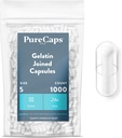 PureCaps USA - Empty Gelatin Capsules Size 5| 1.000 Pills Joined| Clear| Non-GMO Certified| SLS, Gluten, Preservative Free
