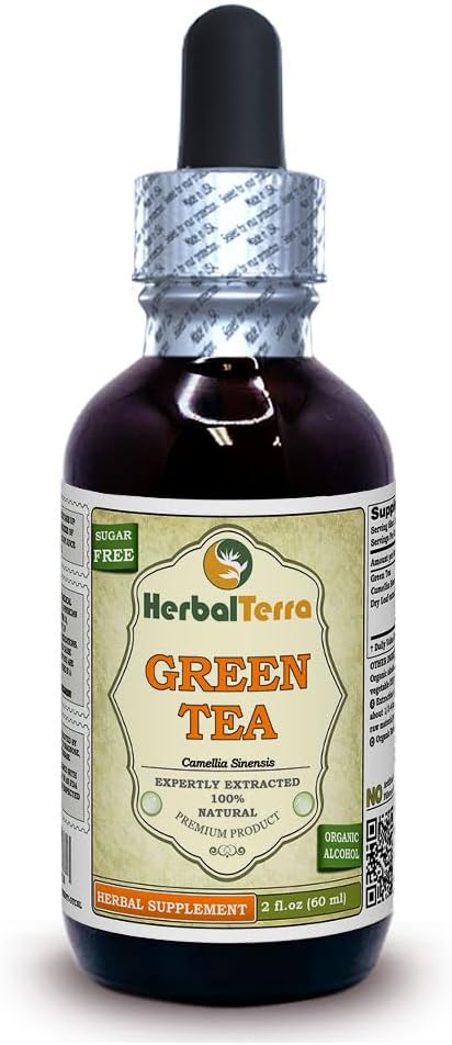 Herbal Terra LLC Tè verde (Camellia Sinensis) Tintura, Foglie asciutte organiche estratto liquido 2 oz