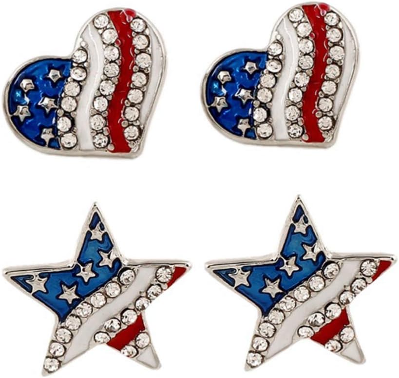 PRETYZOM Orecchini Patriottici Bandiera americana Eardrop per le donne Gioielli Eardrop Lightweight Fashionable Party Accessori