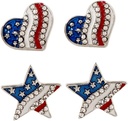 PRETYZOM Orecchini Patriottici Bandiera americana Eardrop per le donne Gioielli Eardrop Lightweight Fashionable Party Accessori