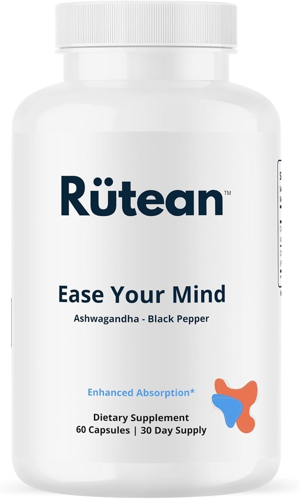 Ease Your Mind - Ashwagandha Extra Forza con BioPerine - Non OGM - 60 capsule