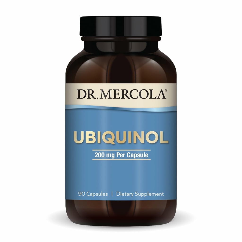 Dr. Mercola Ubiquinol, 90 Serve (90 Capsule), 200 mg Per Capsule, Integratore alimentare, Supporta la produzione di energia, Non OGM