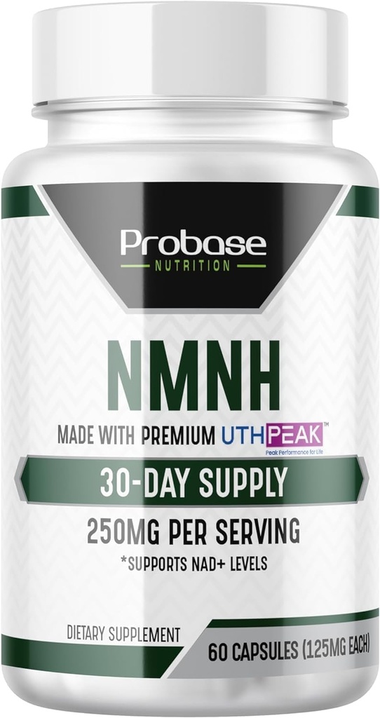 Uthpeak NMNH NAD Supplement 250mg - Dose consigliata per l'invecchiamento sano, un supplemento di messa a fuoco della memoria per il supporto della funzione cognitiva (60 capsule) - alternativa a NR, NAD, Quercetin e Fisetin