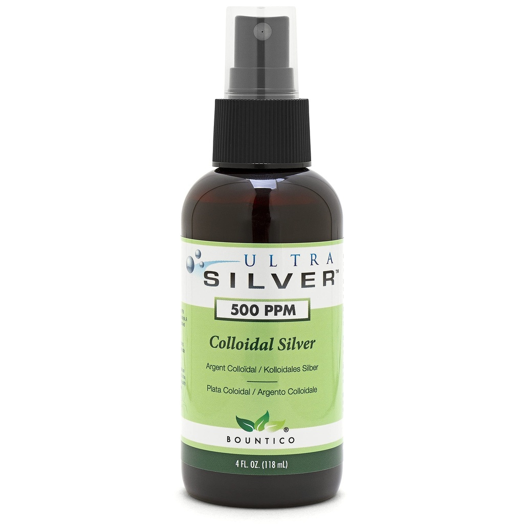 Ultra Silver Colloidal Silver | 500 PPM | 4 Ounce | Spruzzo di polveri sottili