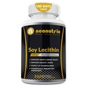 Soy Lecithin Capsule 1200mg (One a Day, 100 Softgels) Integratore di supporto Immune Ricco di Phospholipids Supporta Metabolismo, Brain & Heart Health & Cell Funzioni Fatto negli Stati Uniti Non OGM da Neonutrix