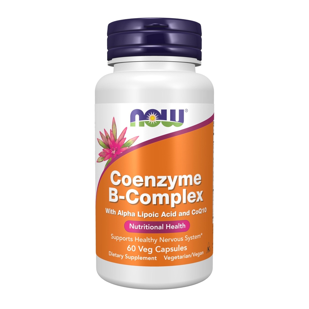 NOW integratori alimentari, Co-enzima B complesso con acido alfa lipoico e CoQ10, salute nutrizionale, 60 capsule di veg