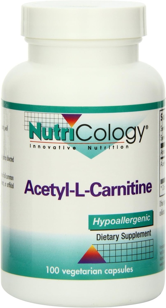 Nutrizione Acetil-L-Carnitina 500mg Supplemento - Metabolismo e supporto energetico, ALC, Aminoacido Free Form, Capsule Vegetariani - 100 Conte