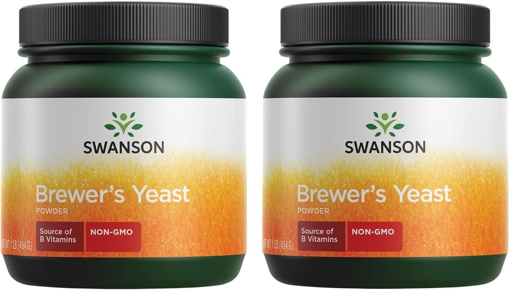 Swanson 100% polvere di lievito di birra pura OGM-Free 1 lb (454 g) Pwdr (2 confezione)