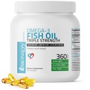 Bronson Omega 3 Fish Oil Triple Strength 2720 mg, EPA 1250 mg DHA 488 mg, Non-GMO Heavy Metal Tested, 360 Softgels