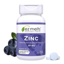 EZ Melts Zinc - Supplemento per Immune, Digestivo & Skin Health Support - Non OGM, Vegan & Gluten-Free - Blueberry Blast - 60 Compresse dissolubili (60 Serve)