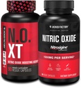 Jacked Factory N.O. XT Nitric Oxide Supplemento (90 capsule) & Nitrosigine L-Arginina Nitric Oxide Booster (90 capsule) per la crescita del muscolo, pompe, vascolarità & energia