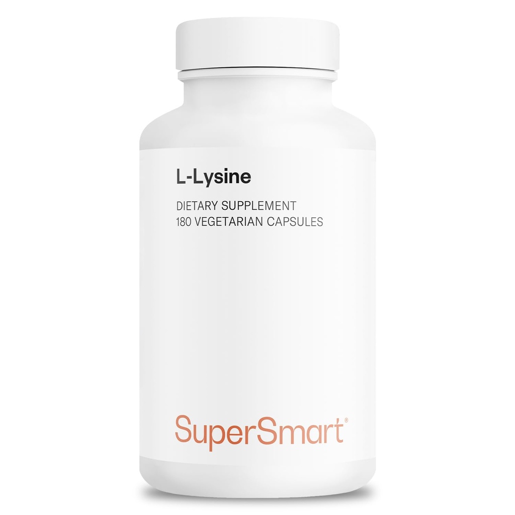 Supersmart - L-Lysine 6000mg al giorno (High Strength) - Integratore di Lisina Aminoacidi Essenziale | Non-GMO & Gluten Free - 180 Capsule Vegetariani