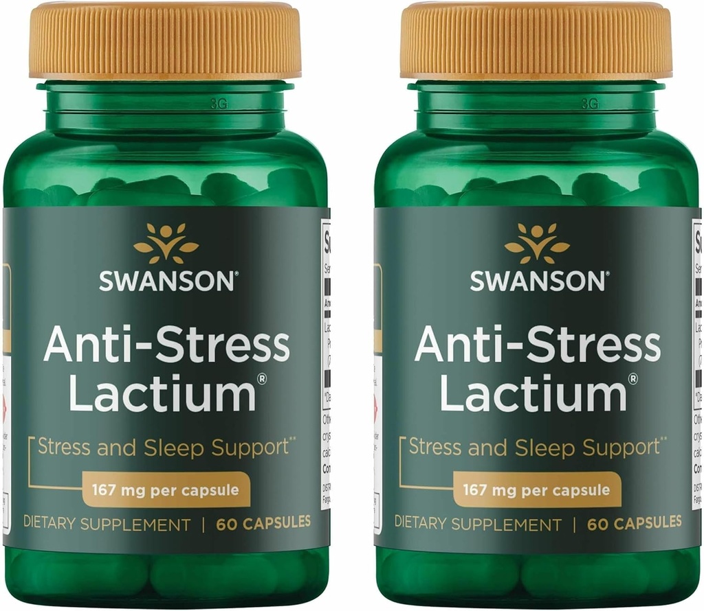 Swanson Donna Anti-Stress Formula (Lactium) - Aiuta contro lo stress, promuove il rilassamento e il sostegno del sonno - (60 capsule, 167mg) 1 pacchetto (2 Pack)