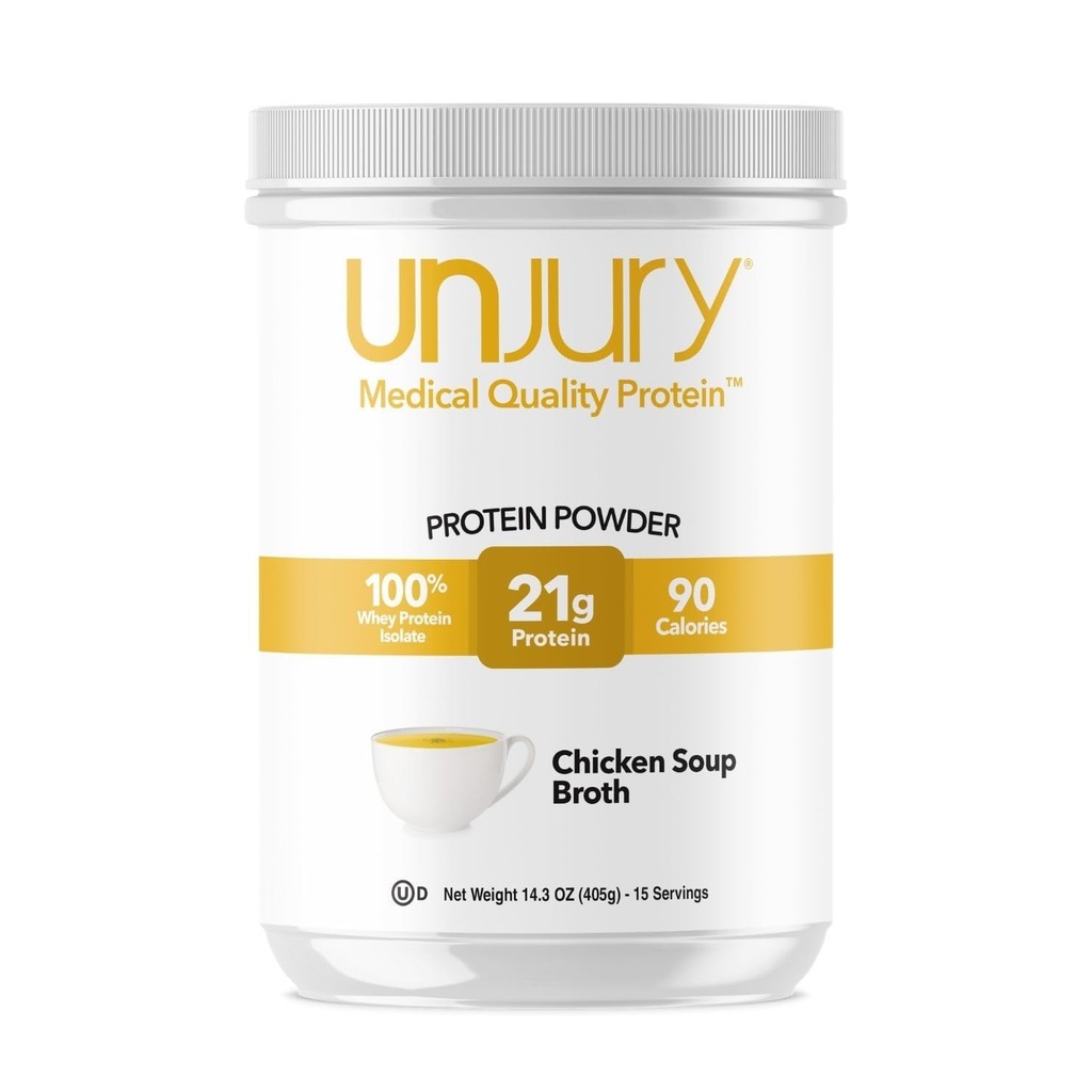 Polvere di proteine del siero di latte | Soup di pollo aromatizzato ad alta proteina Soup | 21g 100% polvere di proteine isolate di siero | Carb basso e zucchero libero | Gluten Free | Kosher certificato | 15 Servings